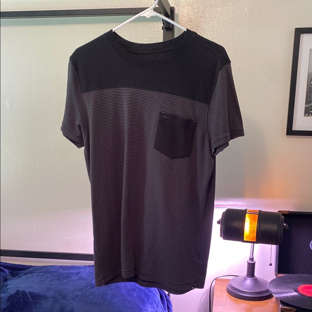 Hurley Black Striped Men's L Shirt